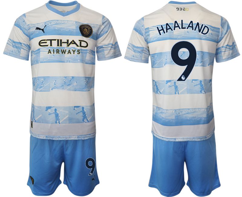 Cheap Men 2022-2023 Club Manchester City blue 9 Soccer Jerseys